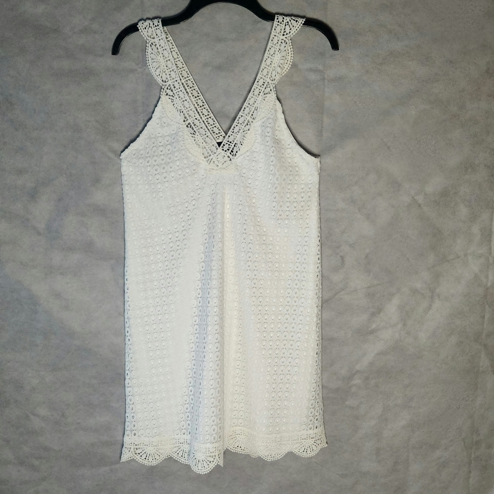 SugarLips Lace A-Line Dress Features A Romantic V-Neckline And Sleeveless Design